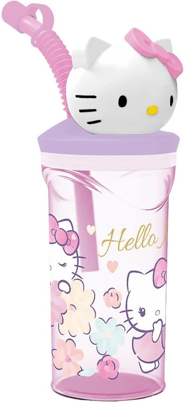 TataWay Hello Kitty 3D Tumbler 360 ml - Colorful Sippy Cup - Image 1