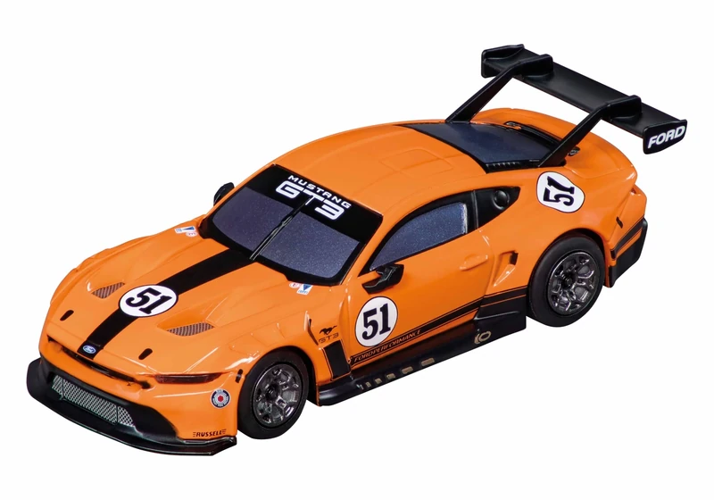 Carrera Hybrid Ford Mustang GT3 No.51 1:50 Scale with Front and Rear Lights, Lithium Battery for up to 30 Minutes of Racing Action, USB-C Charging in 20 Minutes, Mobile App Control