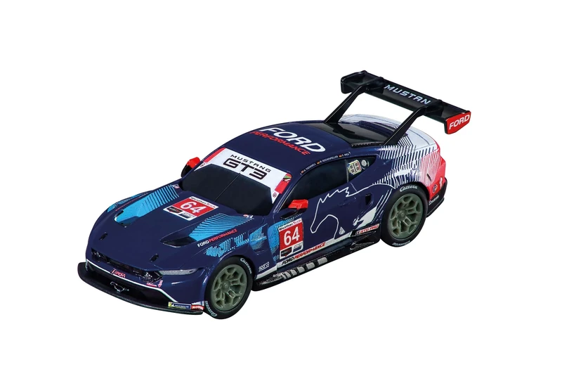 Carrera Hybrid Ford Mustang GT3 Ford Performance, No.64 1:50 Scale with Front and Rear Lights, Lithium Battery for up to 30 Minutes of Racing Action, USB-C Charging in 20 Minutes, Mobile App Control