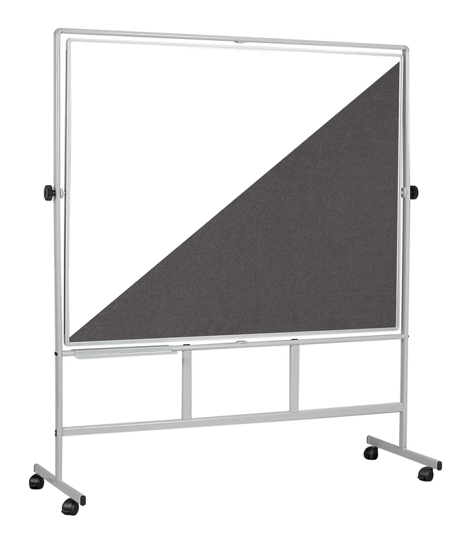 Bi-Office Revolver Plus, Double-Sided Lacquered Steel and Felt Surface, Aluminium Structure, 120 x 90 cm