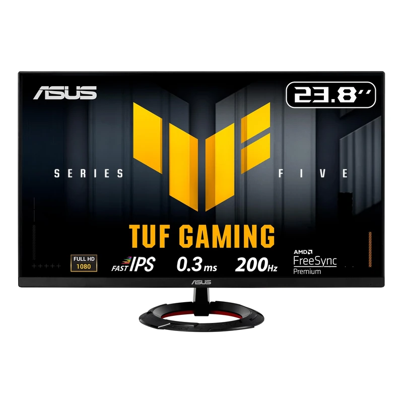 ASUS TUF Gaming VG249Q5R 24 Inch Full HD Monitor (200 Hz, 0.3ms GtG, FreeSync Premium, Adaptive Sync, ELMB, GameFast Input, HDR10, Fast-IPS Panel, 16:9, 1920x1080, DisplayPort, HDMI, Speaker)