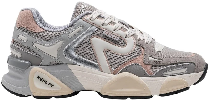 Replay Women's GWS9N Trainers, 3325 LT Grey LT Pink, 35 EU, 3325 Lt Grey Lt Pink, 2/2.5 UK
