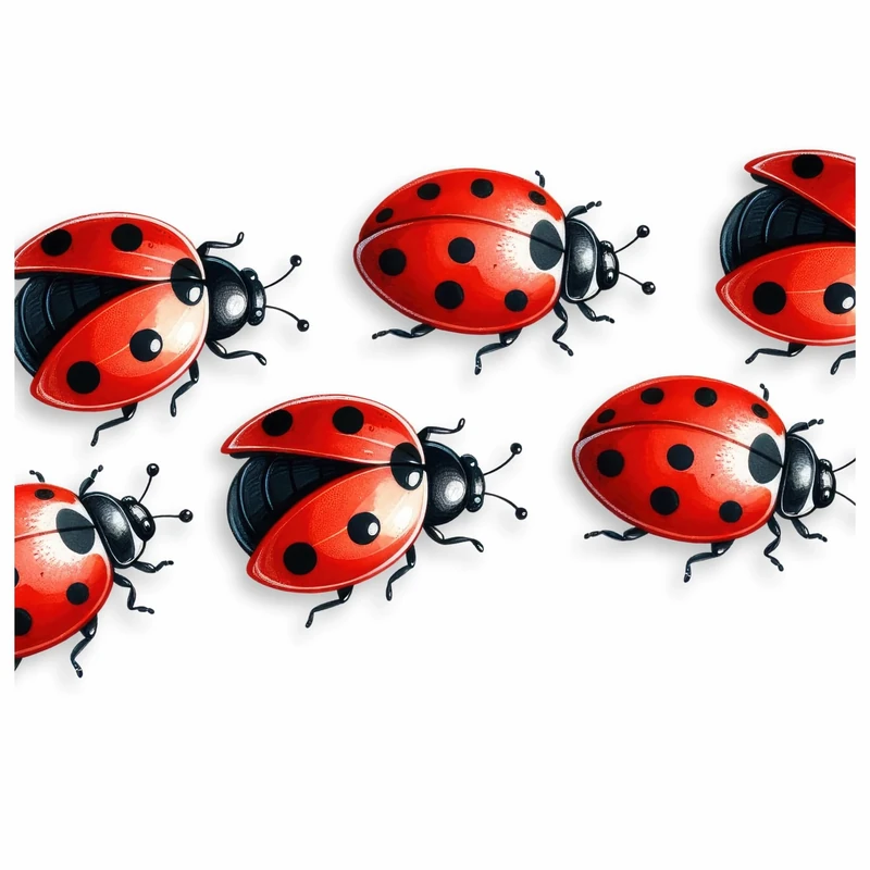 x8 Ladybird Insect Vinyl Stickers, Hardwearing Waterproof 0% Transparency Decals, DIY Peel & Stick Perfect to Cover Marks, Wall Decor, Weatherproof for Cars & Other Home Projects. (8 Ladybugs, A5)