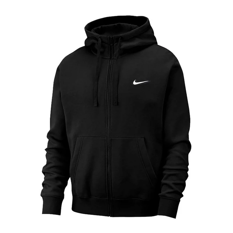 NIKE Mens Team Club Full Zip Hoodie Ft - Black