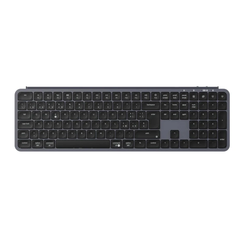 Keychron B6 Pro Wireless Keyboard Ultra Slim Full Size Italian ISO QWERTY Layout, ZMK Configurable, PBT Keys, 3 Modes 2.4 GHz/Bluetooth/Wired, Compatible Win/Mac/Linux, Space Grey