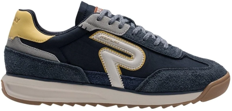 Replay Men's Gmsib Sneaker, 040 Navy, 7.5 UK