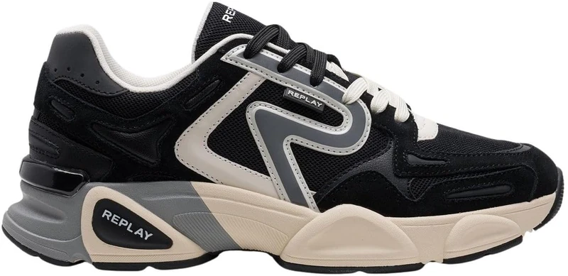 Replay Men's GMS9M Trainers, 003 Black, 41 EU, 003 Black, 7 UK