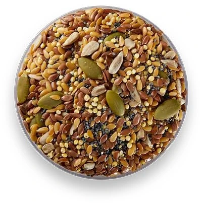 Mixed Seeds 2kg - 7 Seed Mix for Bread Baking Eating To Eat Blend Pumpkin Sunflower Golden Linseed Brown Flaxseed Sesame Poppy Millet Raw Natural Bulk Humans Breakfast Cereals Porridge Making Salads