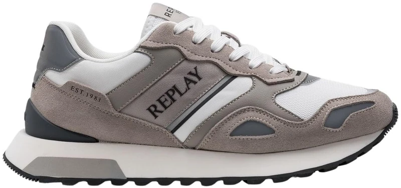 Replay Men's Gmsg6 Sneaker, 136 White Taupe, 9 UK