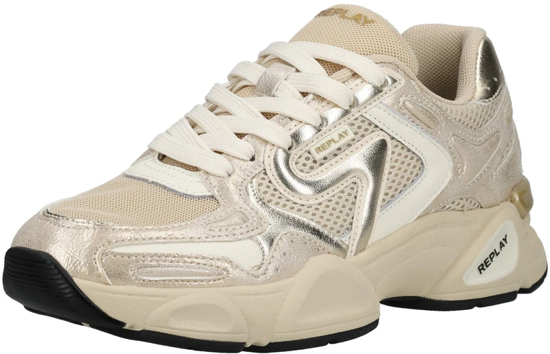 Replay Women's Gws9n Sneaker, Gold 026, 4 UK