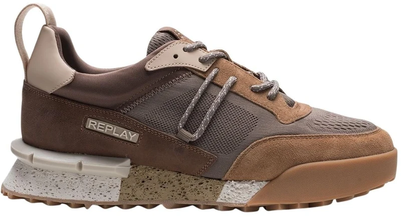 Replay Men's Gms1p Sneaker, 057 Taupe, 10.5 UK