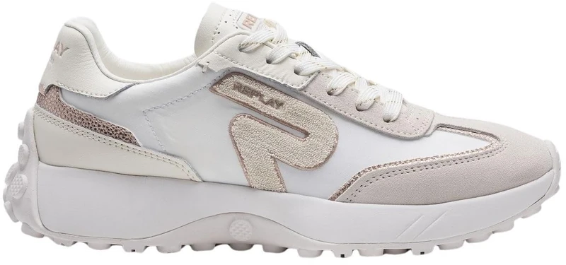 Replay Women's Gws5c Sneaker, 1161 White Platinum, 3.5 UK