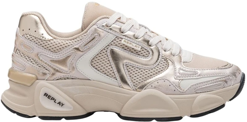 Replay Women's Gws9n Sneaker, 026 Gold, 6.5 UK