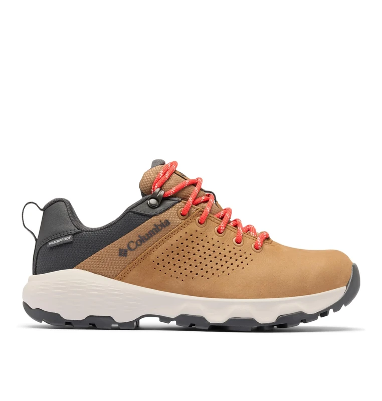 Columbia Women's Newton Nimble Leather, Low Rise Trekking and Hiking Shoes, Elk/Poppy Red, 10 Regular