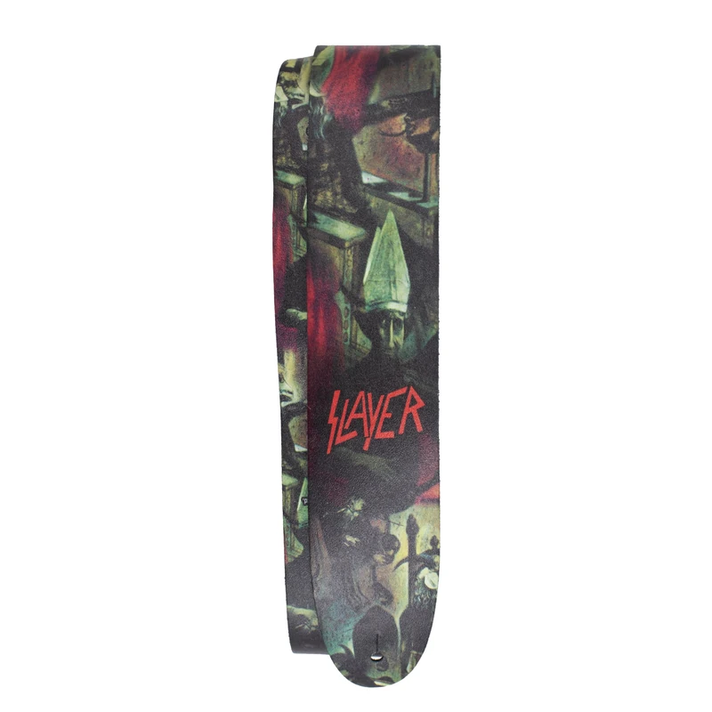 Perri's Leathers Ltd. – Slayer – Reign in Blood – Direct to Leather Guitar Strap – Official Licensed Product – Adjustable Length – For Electric, Acoustic, and Bass Guitars – Made in Canada