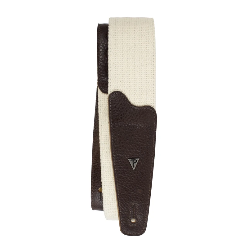 Perri's Leathers Ltd. – Doubled Cotton Webbing with Suede/Leather Ends Guitar Strap – Adjustable Length – For Electric, Acoustic, and Bass Guitars – Made in Canada