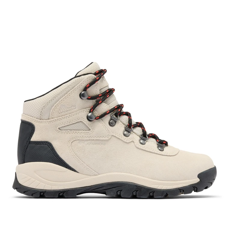Columbia Women's Newton Ridge Plus WP Amped, Mid Rise Trekking and Hiking Boots, Cloud Grey/Poppy Red, 4 Regular