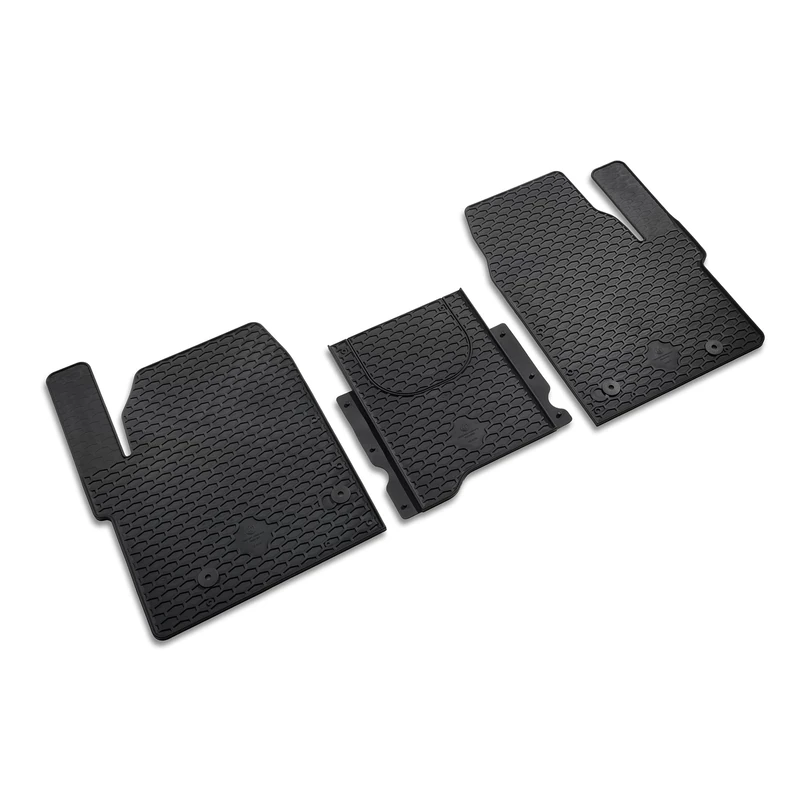 Volkswagen Rubber Car Mats Black 3 Piece Set For First Row Compatible with VW T7 Transporter and Caravelle from 2025