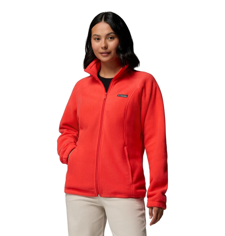 Columbia Women's Benton Springs Full Zip Fleece Jacket, Poppy Red, Small