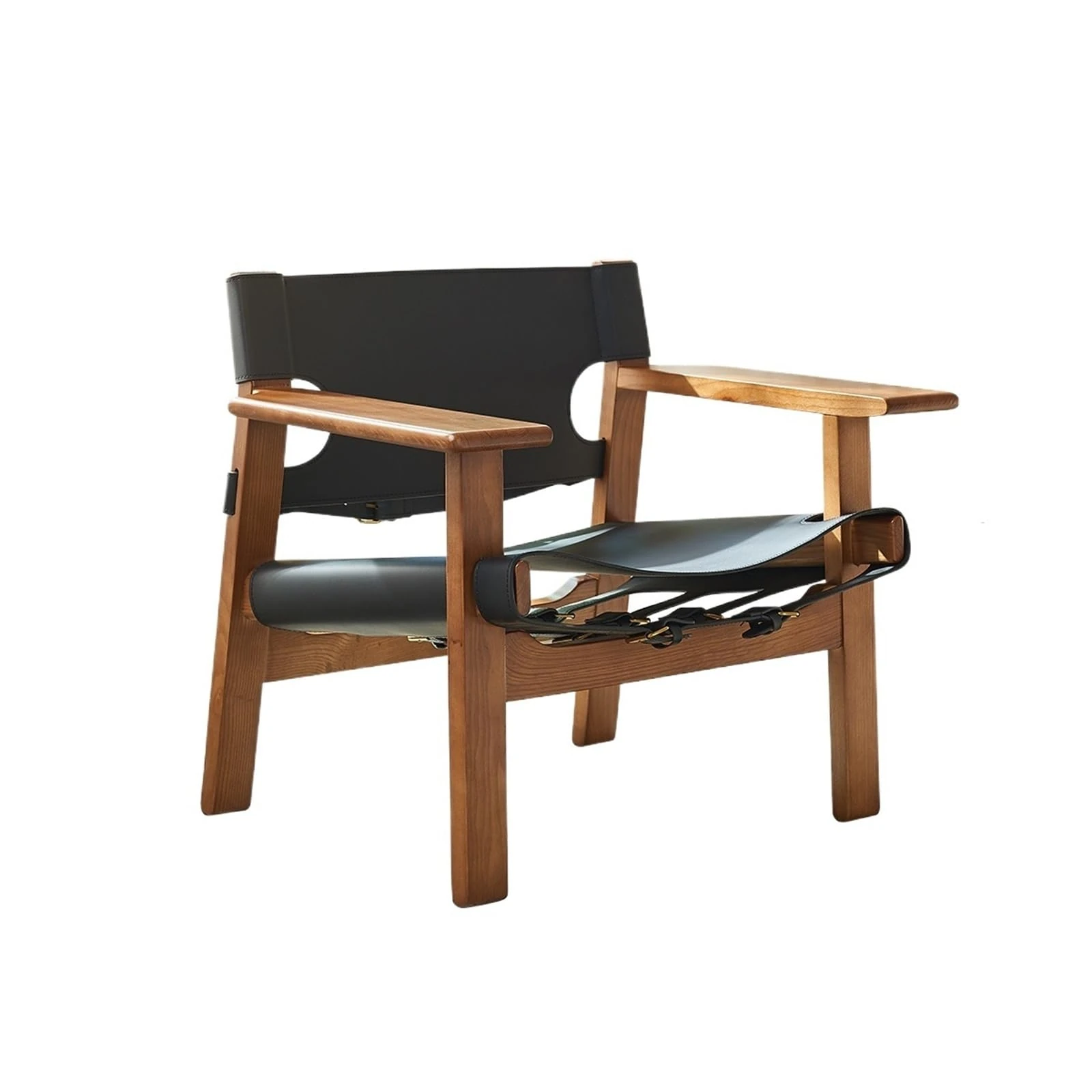 JINBIXIANGDJKS Balcony Leisure Simple Fashion Design Solid Wood Single Lounge Chair(Brown)