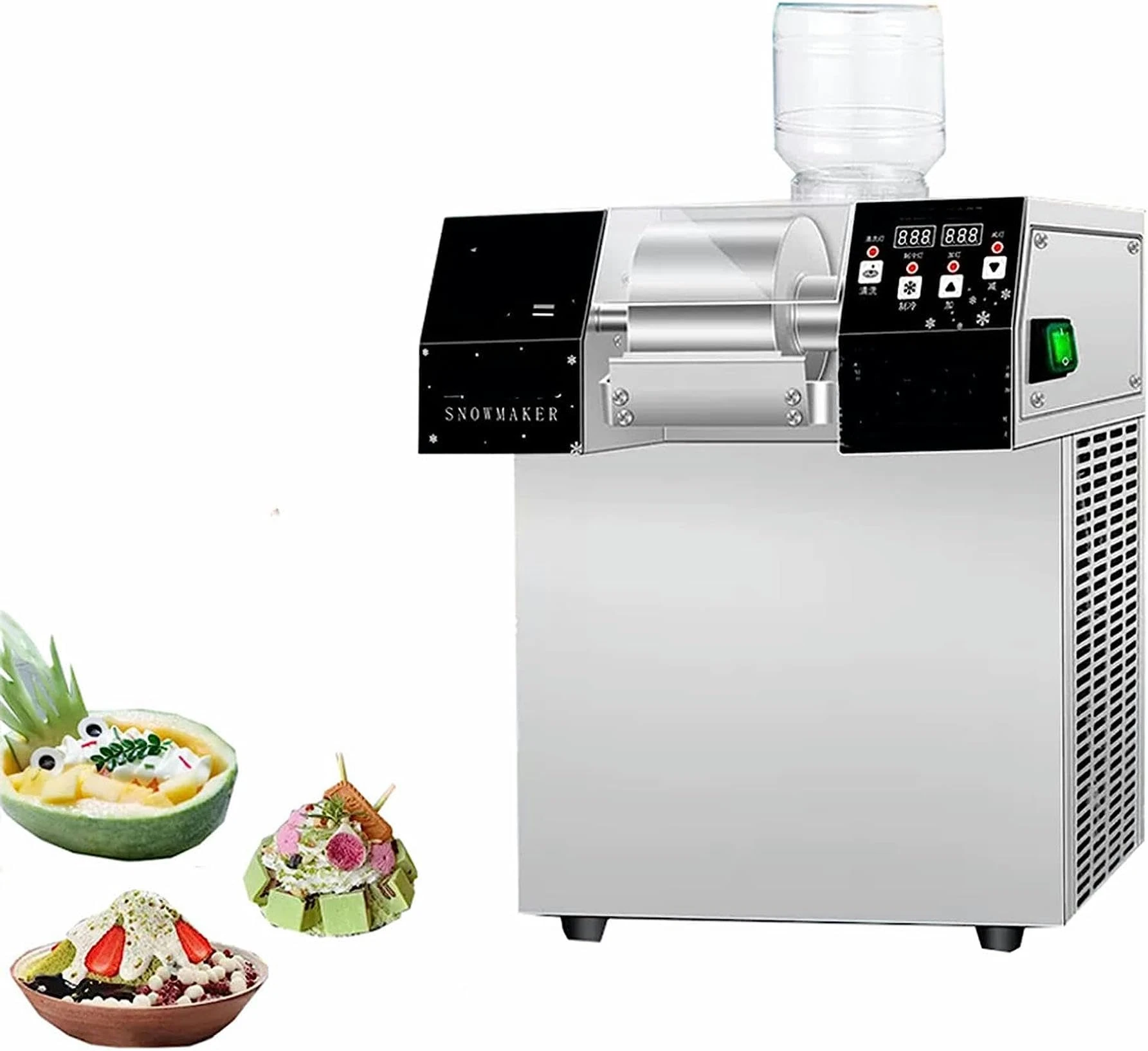 CMOLVUR Ice Cube Makers, 1280W Commercial Maker Machine, Intelligent Slushie Machine,Advanced LED Control Panel Easy to Operate, Suitable for Restaurant,Bar,Coffee Shop, Milk Tea Shop,Aircooled