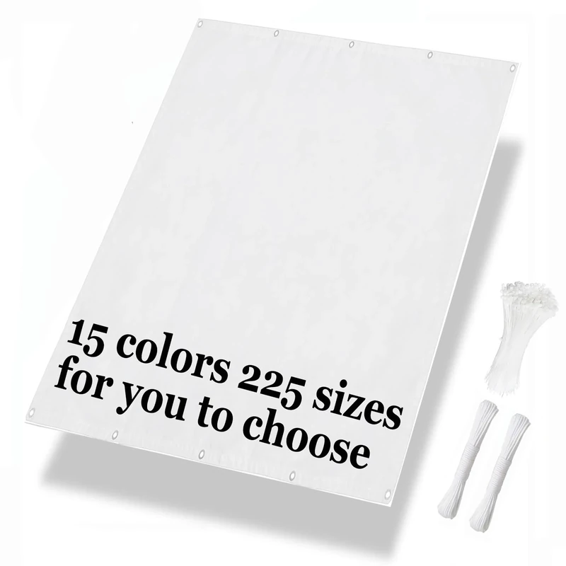 Luxurysail Balcony Privacy Screen PVC Anti-UV Fence Screen for Balcony Deck Patio Balcony Cover Sun Shade Windproof Waterproof with Cable Ties White 1.2x7.5m