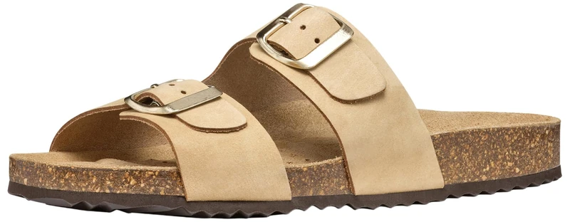 Geox Women's D BRIONIA L Flat Sandal, LT Taupe, 37 EU