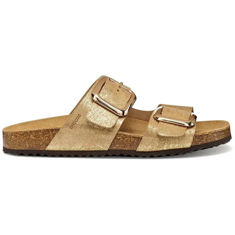 Geox Women's D BRIONIA R B Flat Sandal, LT Gold, 38 EU