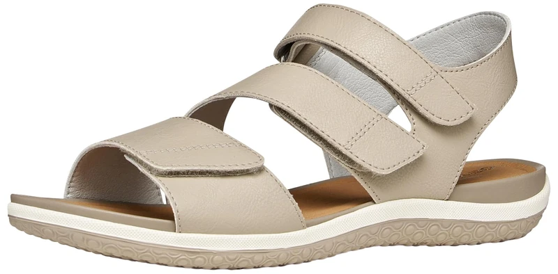Geox Women's D Vega A Flat Sandal, Sand, 40 EU
