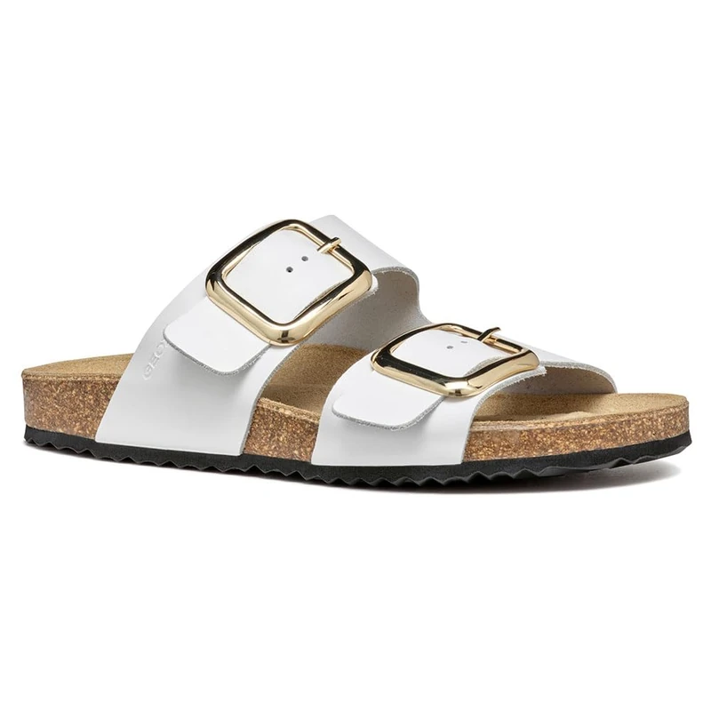 Geox Girls' D Brionia Sandal, White, 4 UK