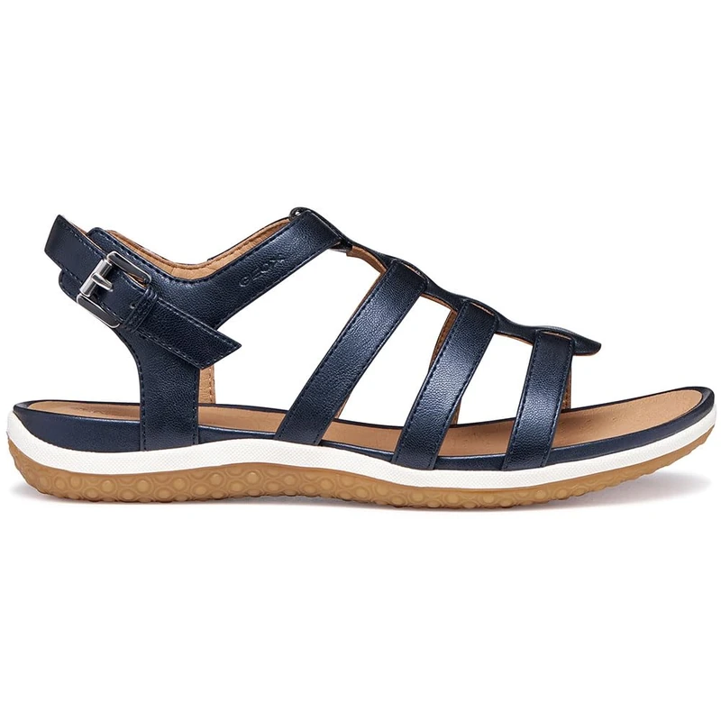 Geox Women's Vega D Flat Sandal, DK Jeans, 39 EU