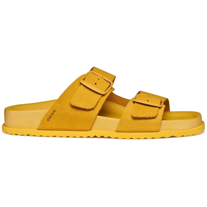 Geox Women's D SANDYBETT A Flat Sandal, DK Yellow, 38 EU