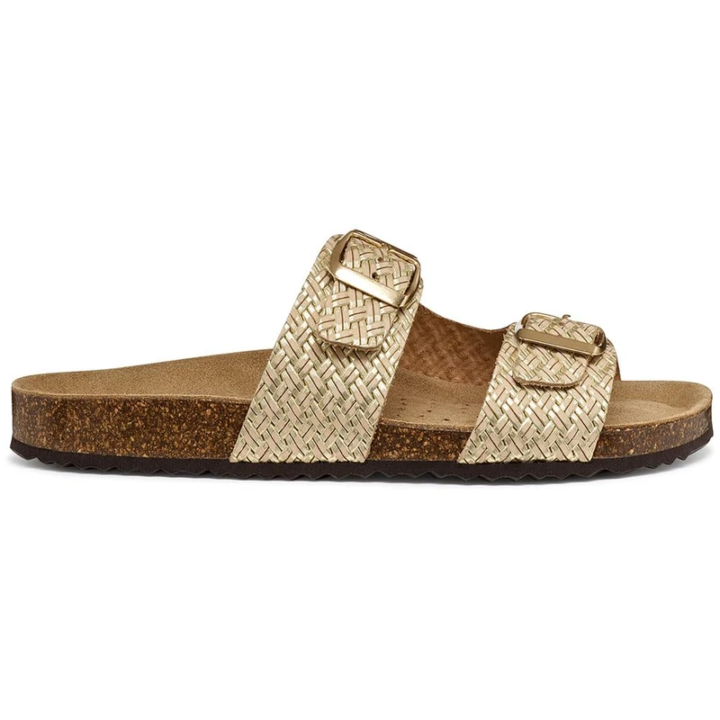 Geox Women D Brionia L Flat Sandal, Gold, 5 UK