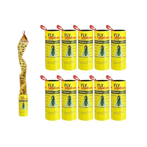 Plai Pesticide Free Fly Paper Strips Sticky Catchers Set Fruit Fly Trap Insect Sticky Trap for Indoors and Outdoors Use (8 Pack)