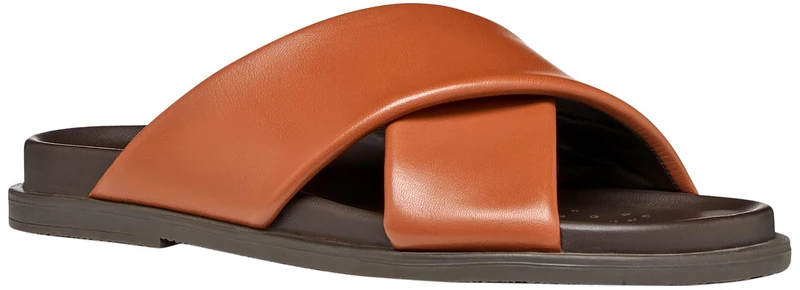 Geox Women's D ADELASH B Flat Sandal, Brick, 37 EU