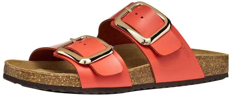Geox Women's D BRIONIA R B Flat Sandal, Coral, 41 EU