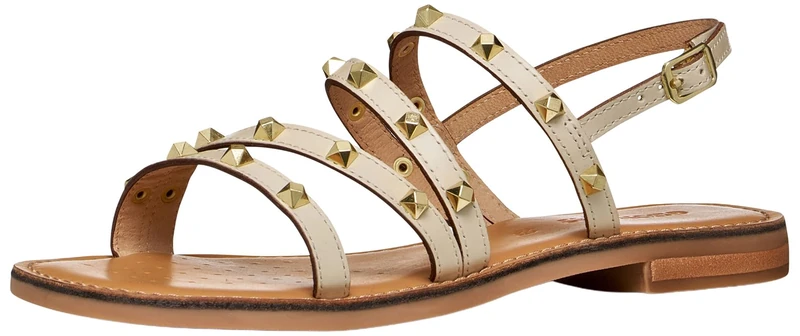 Geox Women D Maddalusiac H Flat Sandal, Papyrus, 4.5 UK
