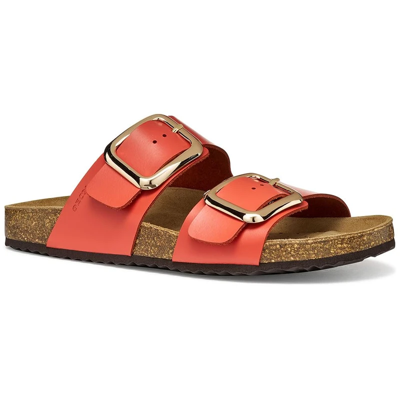 Geox D Brionia R B, Women's Flat Sandal, Coral, 39 EU