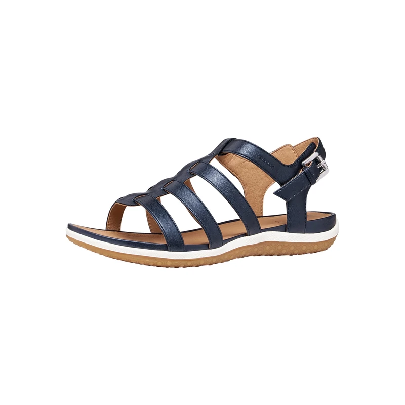 Geox Women D Sandal Vega D Flat, Dk Jeans, 5 UK