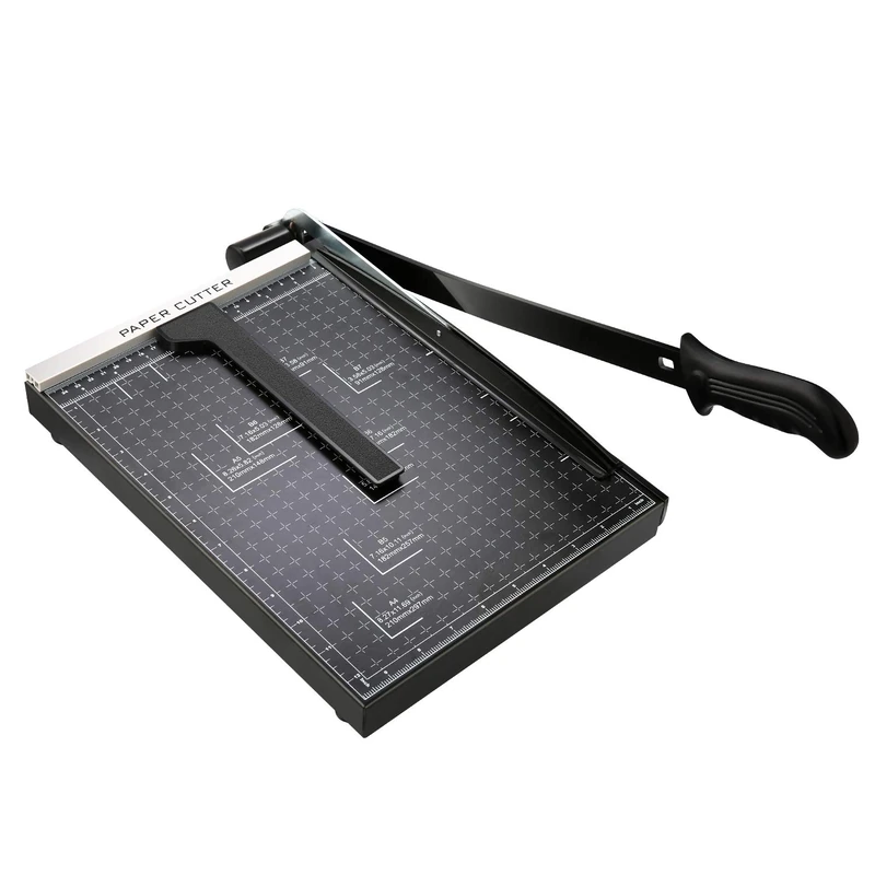 Nictemaw Paper Cutter A4 Professional Lever Cutter, Metal Cutter 32 x 25 x 3 cm, Rotary Cutter Photo Cutter for School and Office
