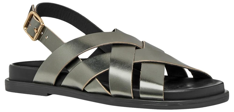 Geox Women D Adelash A Flat Sandal, Olive, 6 UK
