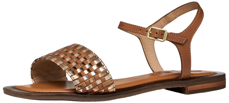 Geox Women's D Sozy QC C Flat Sandal, Camel/LT Gold, 39 EU - Image 1