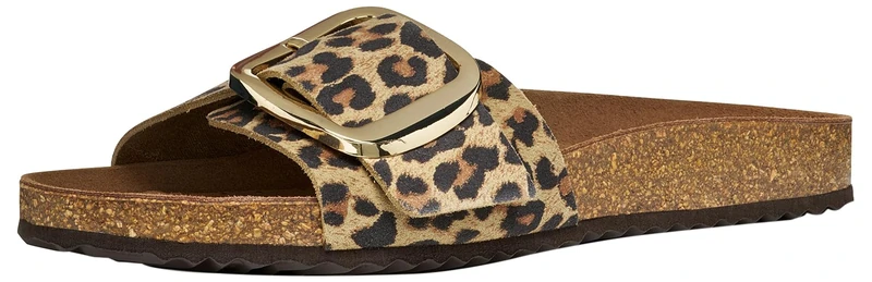 Geox Women D Brionia R A Flat Sandal, Natural, 4 UK