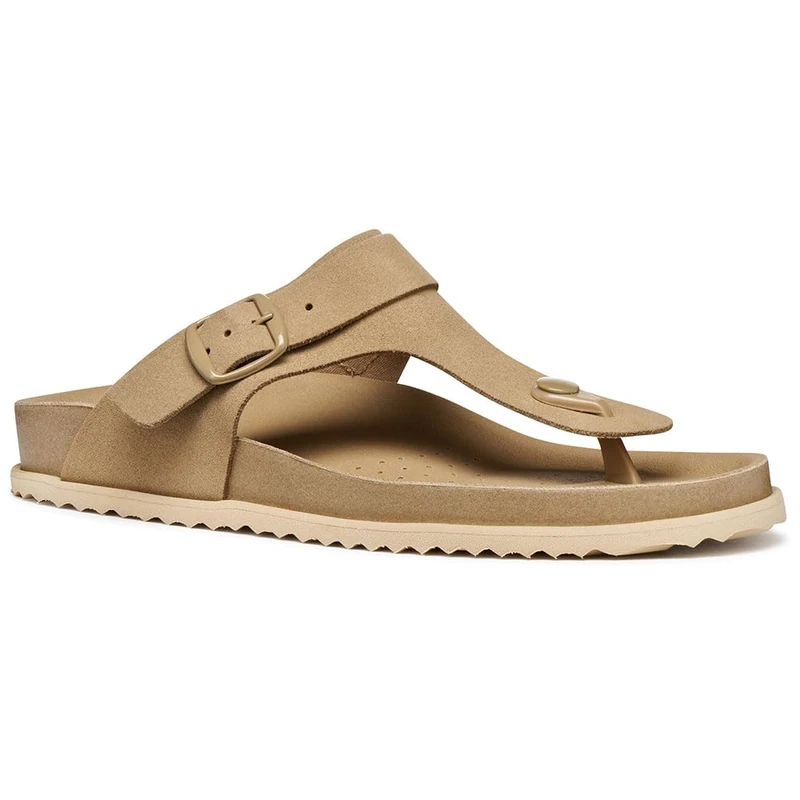 Geox Women's D SANDYBETT B Flat Sandal, LT Taupe, 41 EU