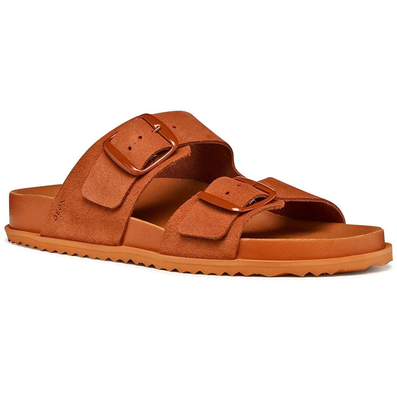 Geox Women D Sandybett A Flat Sandal, Brick, 4 UK