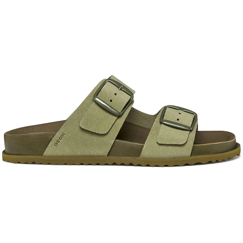Geox Women D Sandybett A Flat Sandal, Olive, 7.5 UK