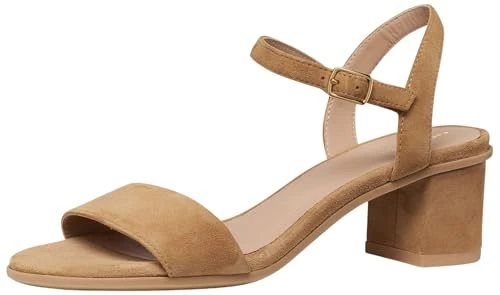 Geox Women's D AURELY 50 B Heeled Sandal, Cognac, 39 EU