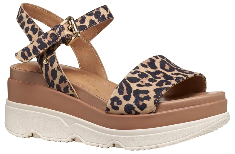 Geox Women's D Gardenia C Wedge Sandal, Natural, 39 EU