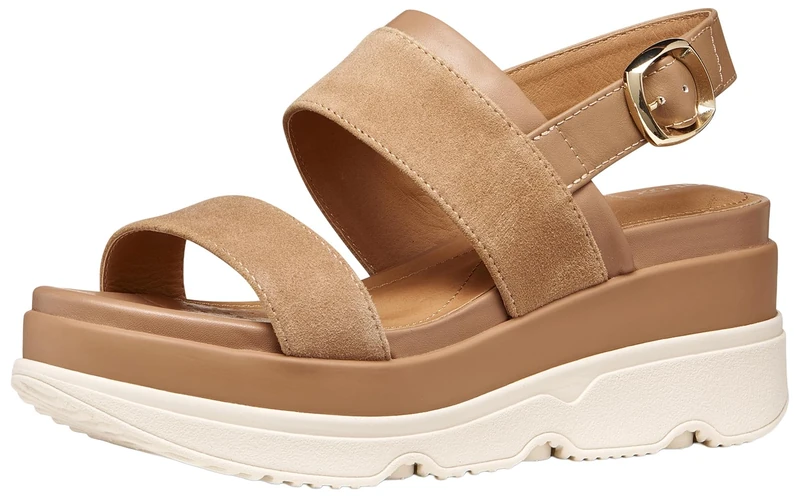 Geox Women's D Gardenia A Wedge Sandal, Beige, 37 EU