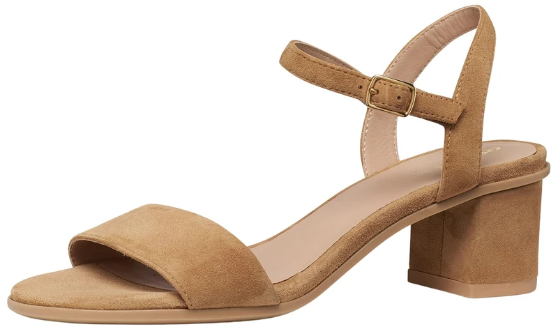 Geox D AURELY 50 B Women's Heeled Sandal, Cognac, 38.5 EU